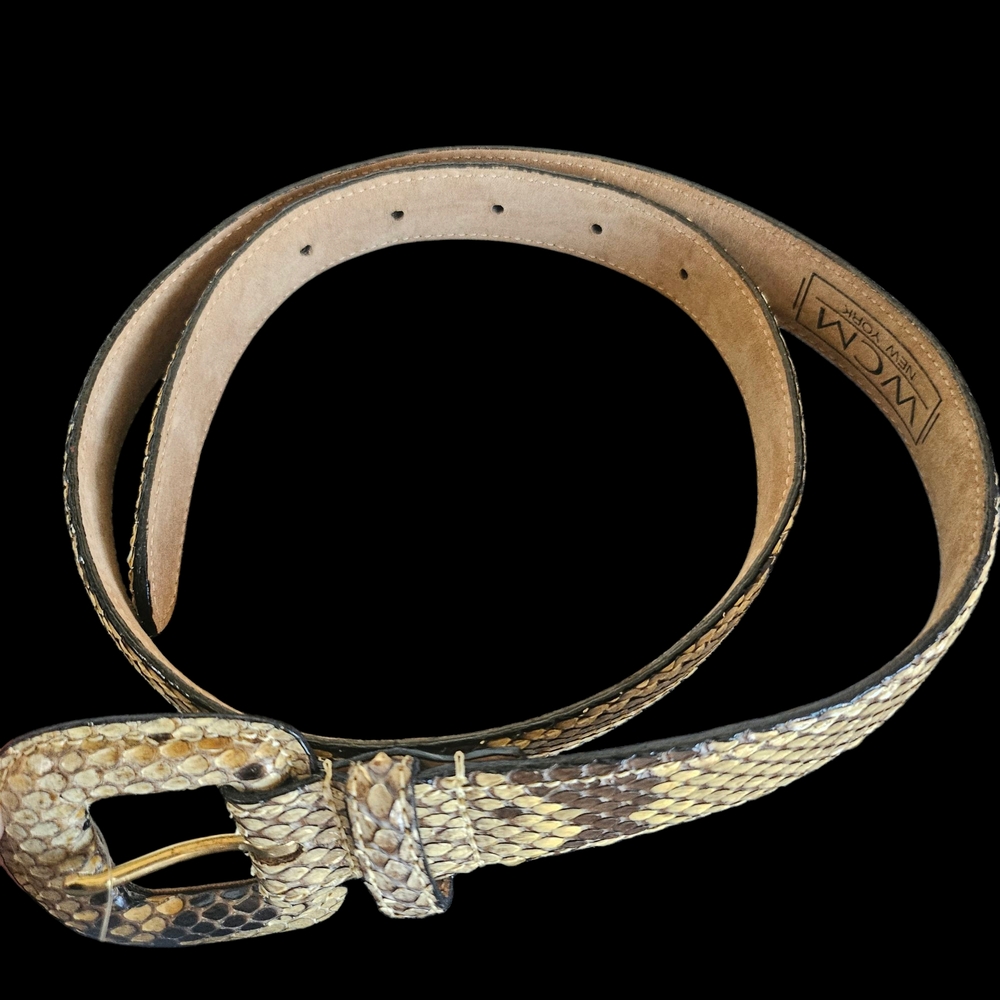 WSM Snakeskin Pattern Belt with Gold Buckle Size M